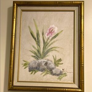 Framed Floral Watercolor Painting